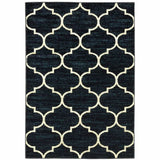 10' X 13' Navy And Ivory Geometric Power Loom Stain Resistant Area Rug - Homeroots - Flyclothing LLC