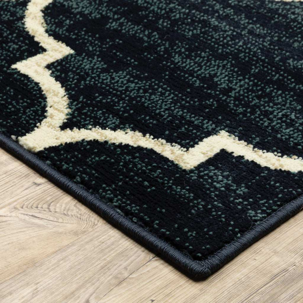 10' X 13' Navy And Ivory Geometric Power Loom Stain Resistant Area Rug - Homeroots - Flyclothing LLC