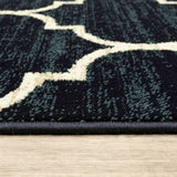 10' X 13' Navy And Ivory Geometric Power Loom Stain Resistant Area Rug - Homeroots - Flyclothing LLC