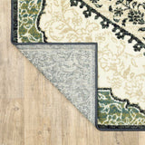 10' X 13' Ivory Navy And Green Oriental Power Loom Stain Resistant Area Rug - Homeroots - Flyclothing LLC