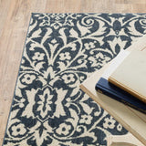 10' X 13' Blue And Ivory Floral Power Loom Stain Resistant Area Rug - Homeroots - Flyclothing LLC