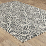 10' X 13' Ivory Blue And Sage Floral Power Loom Stain Resistant Area Rug - Homeroots - Flyclothing LLC