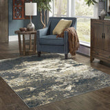 10' X 13' Beige Blue And Sage Abstract Power Loom Stain Resistant Area Rug - Homeroots - Flyclothing LLC