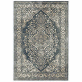 10' X 13' Beige Grey And Blue Oriental Power Loom Stain Resistant Area Rug - Homeroots - Flyclothing LLC