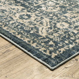 10' X 13' Beige Grey And Blue Oriental Power Loom Stain Resistant Area Rug - Homeroots - Flyclothing LLC