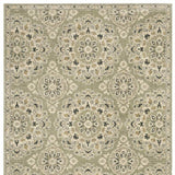 10' X 13' Green Ivory Grey And Tan Floral Power Loom Stain Resistant Area Rug - Homeroots - Flyclothing LLC