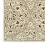 10' X 13' Green Ivory Grey And Tan Floral Power Loom Stain Resistant Area Rug - Homeroots - Flyclothing LLC