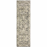 2' X 8' Grey Beige Tan And Brown Oriental Power Loom Stain Resistant Runner Rug - Homeroots - Flyclothing LLC