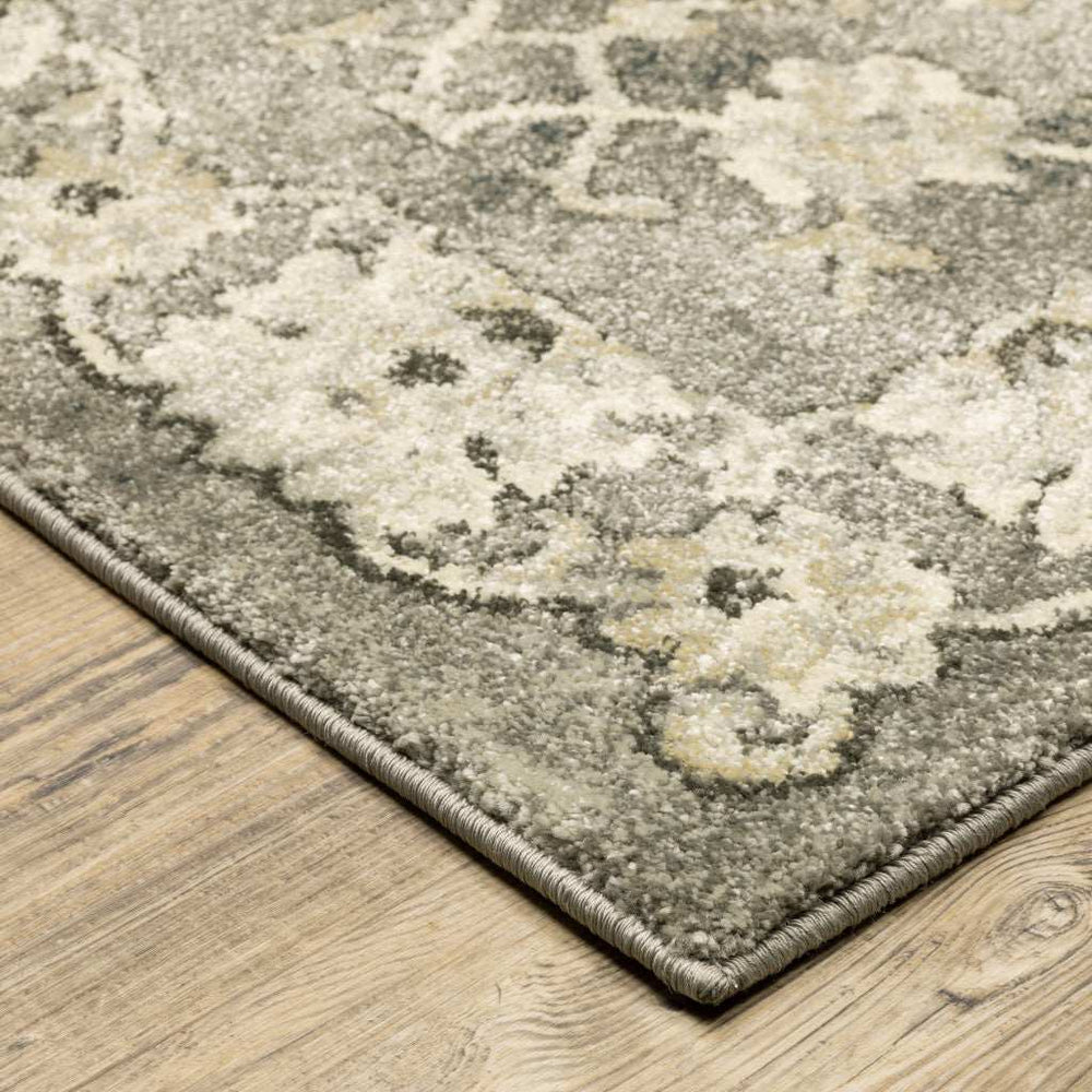 2' X 8' Grey Beige Tan And Brown Oriental Power Loom Stain Resistant Runner Rug - Homeroots - Flyclothing LLC