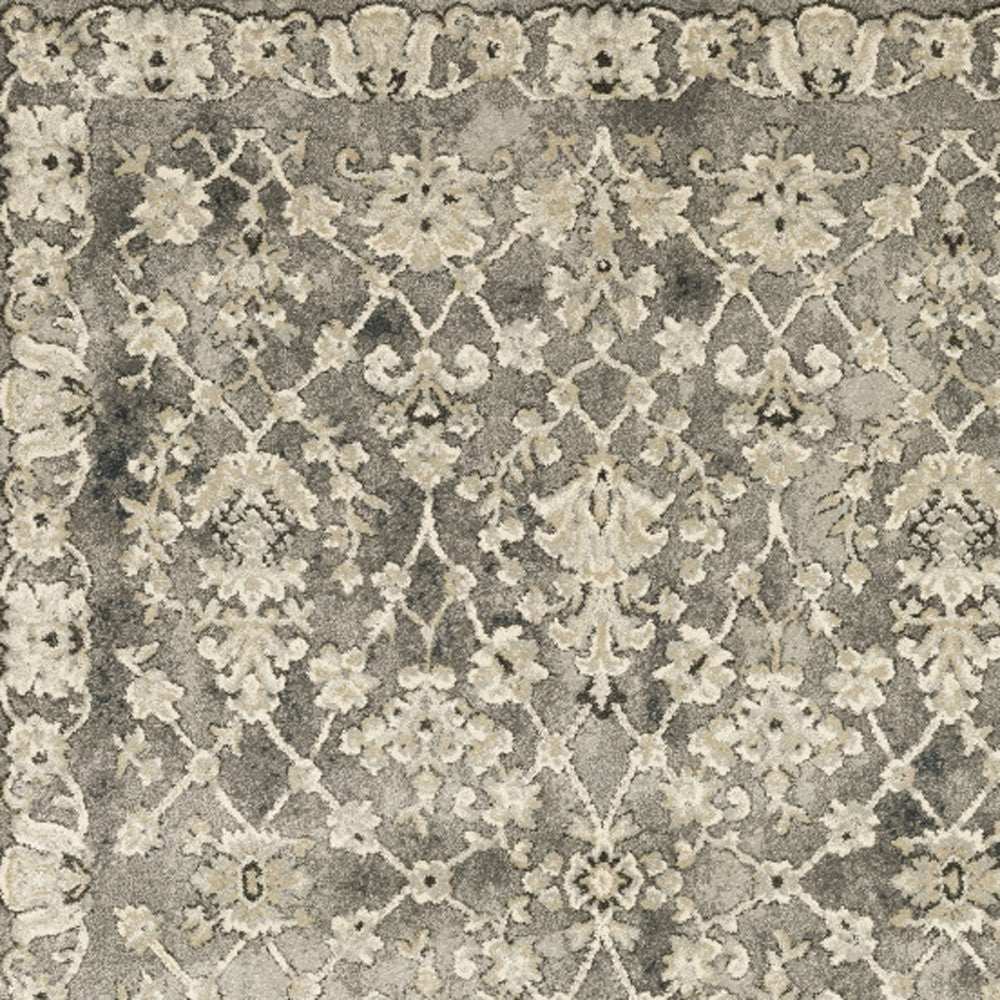 5' X 8' Grey Beige Tan And Brown Oriental Power Loom Stain Resistant Area Rug - Homeroots - Flyclothing LLC