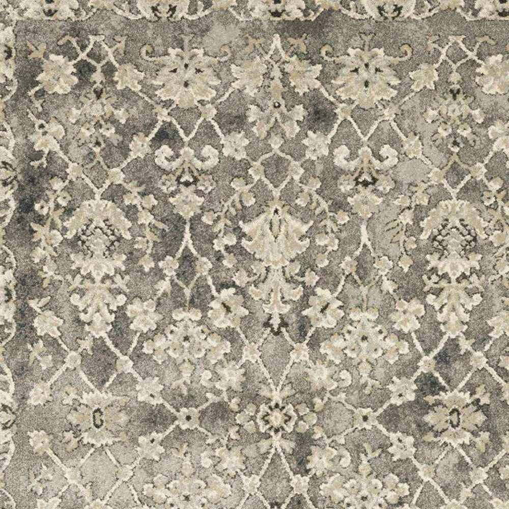 8' X 11' Grey Beige Tan And Brown Oriental Power Loom Stain Resistant Area Rug - Homeroots - Flyclothing LLC