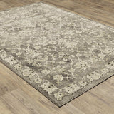 10' X 13' Grey Beige Tan And Brown Oriental Power Loom Stain Resistant Area Rug - Homeroots - Flyclothing LLC