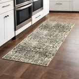 2' X 8' Grey Ivory And Brown Oriental Power Loom Stain Resistant Runner Rug - Homeroots - Flyclothing LLC
