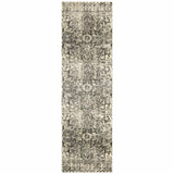 2' X 8' Grey Ivory And Brown Oriental Power Loom Stain Resistant Runner Rug - Homeroots - Flyclothing LLC