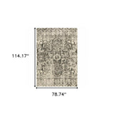 6' X 9' Grey Ivory And Brown Oriental Power Loom Stain Resistant Area Rug - Homeroots - Flyclothing LLC
