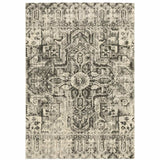 6' X 9' Grey Ivory And Brown Oriental Power Loom Stain Resistant Area Rug - Homeroots - Flyclothing LLC