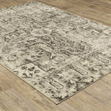 10' X 13' Grey Ivory And Brown Oriental Power Loom Stain Resistant Area Rug - Homeroots - Flyclothing LLC
