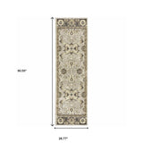2' X 8' Grey Brown Tan And Beige Oriental Power Loom Stain Resistant Runner Rug - Homeroots - Flyclothing LLC