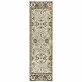 2' X 8' Grey Brown Tan And Beige Oriental Power Loom Stain Resistant Runner Rug - Homeroots - Flyclothing LLC