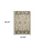5' X 8' Grey Brown Tan And Beige Oriental Power Loom Stain Resistant Area Rug - Homeroots - Flyclothing LLC