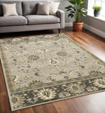 5' X 8' Grey Brown Tan And Beige Oriental Power Loom Stain Resistant Area Rug - Homeroots - Flyclothing LLC