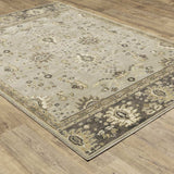 8' X 11' Grey Brown Tan And Beige Oriental Power Loom Stain Resistant Area Rug - Homeroots - Flyclothing LLC