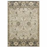 10' X 13' Grey Brown Tan And Beige Oriental Power Loom Stain Resistant Area Rug - Homeroots - Flyclothing LLC