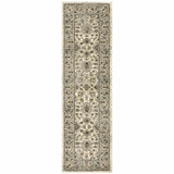 2' X 8' Beige Grey Brown And Charcoal Oriental Power Loom Stain Resistant Runner Rug - Homeroots - Flyclothing LLC
