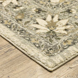 2' X 8' Beige Grey Brown And Charcoal Oriental Power Loom Stain Resistant Runner Rug - Homeroots - Flyclothing LLC
