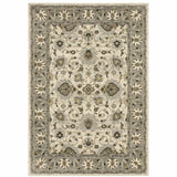 10' X 13' Beige Grey Brown And Charcoal Oriental Power Loom Stain Resistant Area Rug - Homeroots - Flyclothing LLC