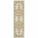 2' X 8' Beige Grey Tan And Brown Oriental Power Loom Stain Resistant Runner Rug - Homeroots - Flyclothing LLC
