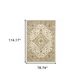 6' X 9' Beige Grey Tan And Brown Oriental Power Loom Stain Resistant Area Rug - Homeroots - Flyclothing LLC