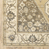 8' X 11' Beige Grey Tan And Charcoal Oriental Power Loom Stain Resistant Area Rug - Homeroots - Flyclothing LLC