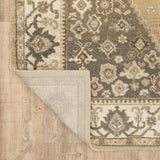 10' X 13' Beige Grey Tan And Charcoal Oriental Power Loom Stain Resistant Area Rug - Homeroots - Flyclothing LLC