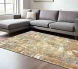 8' X 10' Grey And Brown Abstract Hand Loomed Stain Resistant Area Rug - Homeroots - Flyclothing LLC