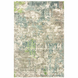 8' X 10' Blue And Green Abstract Hand Loomed Stain Resistant Area Rug - Homeroots - Flyclothing LLC