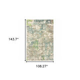 9' X 12' Blue And Green Abstract Hand Loomed Stain Resistant Area Rug - Homeroots - Flyclothing LLC