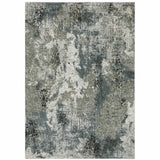5' X 8' Ivory Grey Charcoal Blue And Navy Abstract Power Loom Stain Resistant Area Rug - Homeroots - Flyclothing LLC