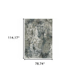 6' X 9' Ivory Grey Charcoal Blue And Navy Abstract Power Loom Stain Resistant Area Rug - Homeroots - Flyclothing LLC