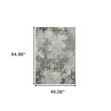 4' X 6' Ivory Grey Blue And Taupe Abstract Power Loom Stain Resistant Area Rug - Homeroots - Flyclothing LLC