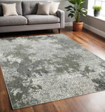 5' X 8' Ivory Grey Blue And Taupe Abstract Power Loom Stain Resistant Area Rug - Homeroots - Flyclothing LLC