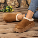 Plush Lined Platform Boots - Trendsi - Flyclothing LLC