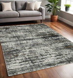 5' X 8' Ivory Charcoal Grey Blue Rust And Brown Abstract Power Loom Stain Resistant Area Rug - Homeroots - Flyclothing LLC