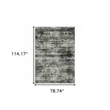 6' X 9' Ivory Charcoal Grey Blue Rust And Brown Abstract Power Loom Stain Resistant Area Rug - Homeroots - Flyclothing LLC