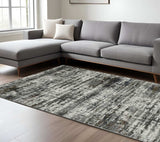 6' X 9' Ivory Charcoal Grey Blue Rust And Brown Abstract Power Loom Stain Resistant Area Rug - Homeroots - Flyclothing LLC