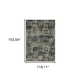 10' X 13' Ivory Charcoal Grey Blue Rust Gold And Brown Oriental Power Loom Stain Resistant Area Rug - Homeroots - Flyclothing LLC