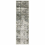 2' X 8' Ivory Grey Charcoal Rust Gold And Brown Oriental Power Loom Stain Resistant Runner Rug - Homeroots - Flyclothing LLC