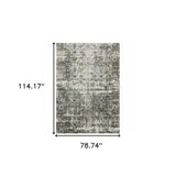 6' X 9' Ivory Grey Charcoal Rust Gold And Brown Oriental Power Loom Stain Resistant Area Rug - Homeroots - Flyclothing LLC