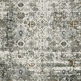 8' X 11' Ivory Grey Charcoal Rust Gold And Brown Oriental Power Loom Stain Resistant Area Rug - Homeroots - Flyclothing LLC