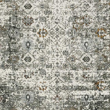 10' X 13' Ivory Grey Charcoal Rust Gold And Brown Oriental Power Loom Stain Resistant Area Rug - Homeroots - Flyclothing LLC